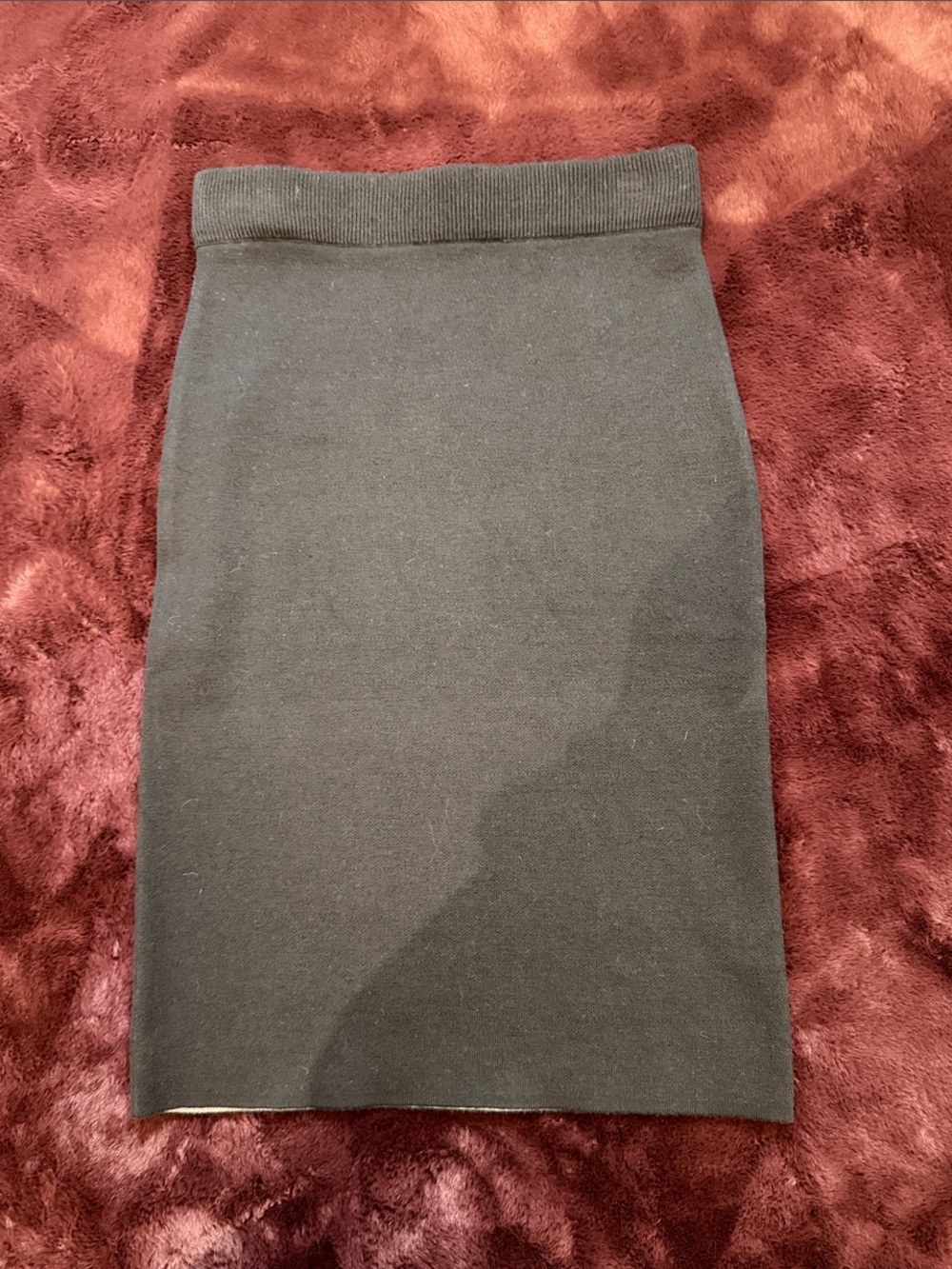 Premise Black Ribbed Waist Pencil Skirt
